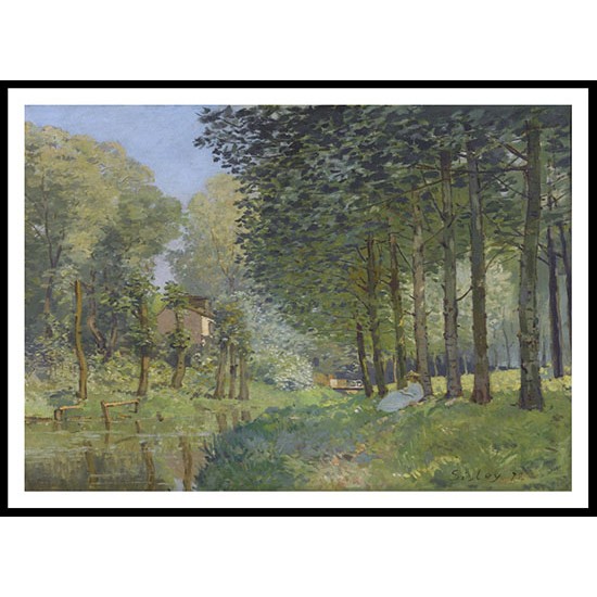 Resting at the Bank of the Stream Forest`s Edge 1878, A New Print Of an Alfred Sisley Painting